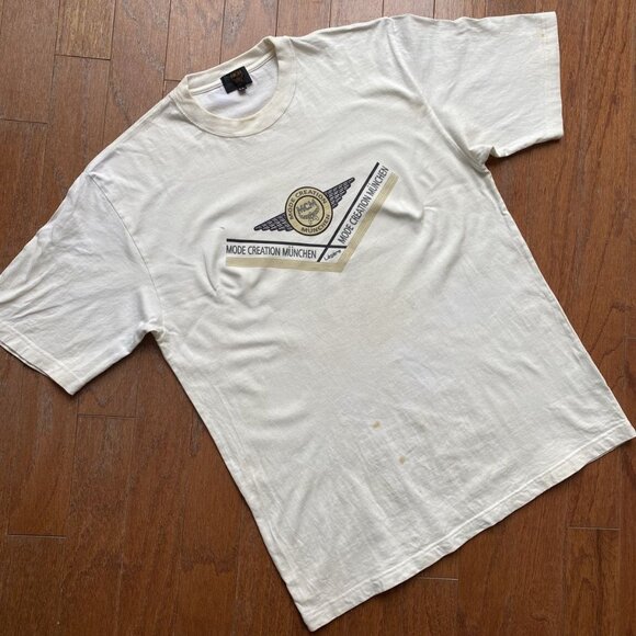 MCM Vintage Trashed Stained Graphic Tee Mens Size Large - Picture 1 of 7